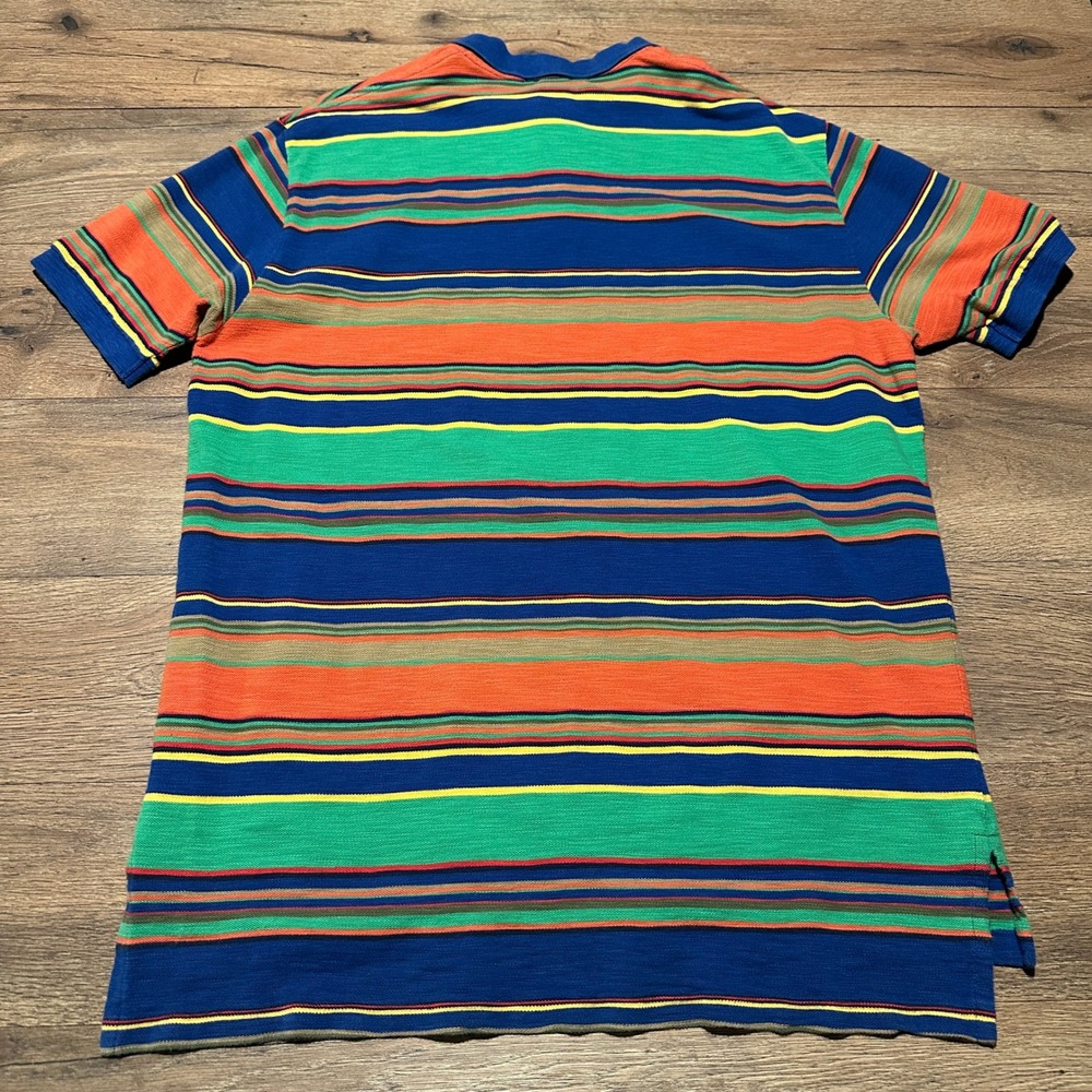 Vintage Polo Ralph Lauren Multi Color Striped Polo Shirt Mens XL - Picture 3 of 6